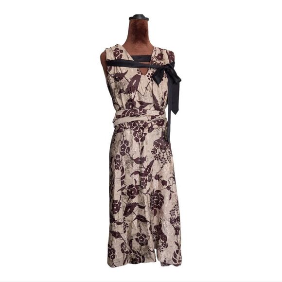 Dries Von Noten mocha brown floral size 38 runaway dress - Picture 9 of 9